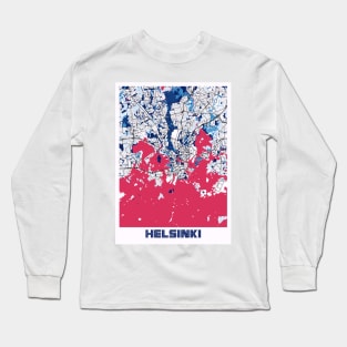 Helsinki - Finland MilkTea City Map Long Sleeve T-Shirt